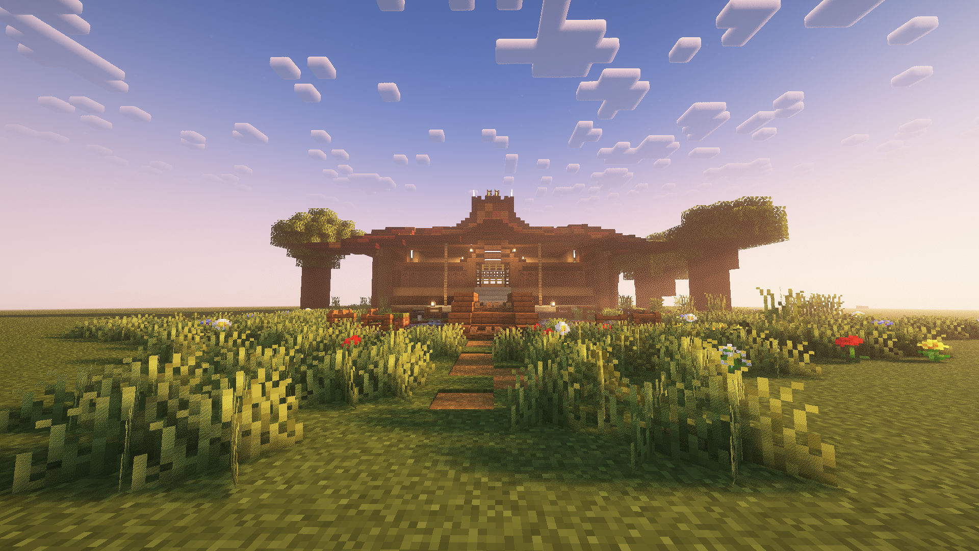 Foto kreasi rumah adat Joglo di Minecarft