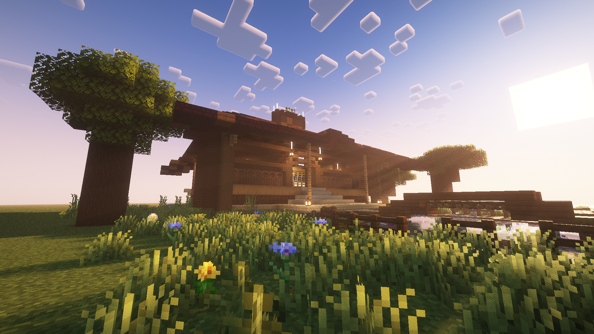 Foto kreasi rumah adat Joglo di Minecarft