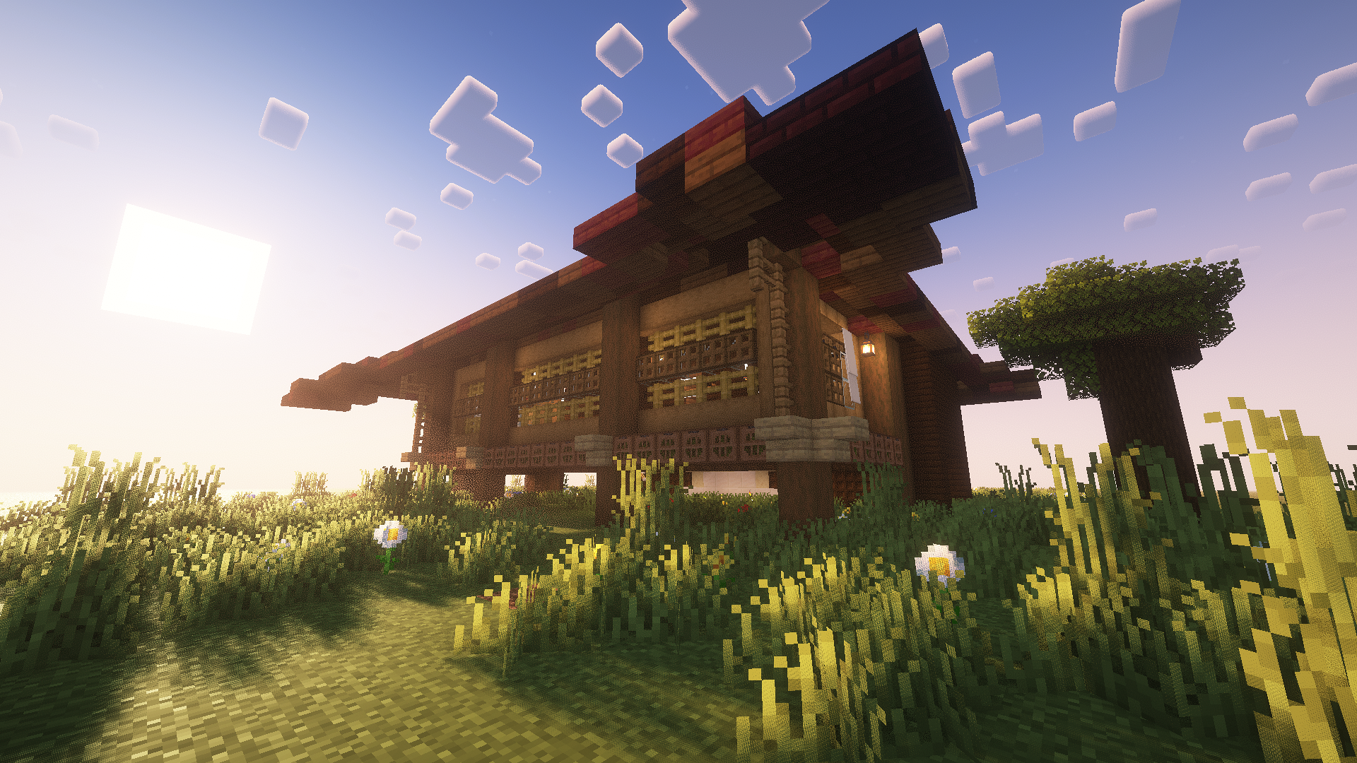 Foto kreasi rumah adat Joglo di Minecarft