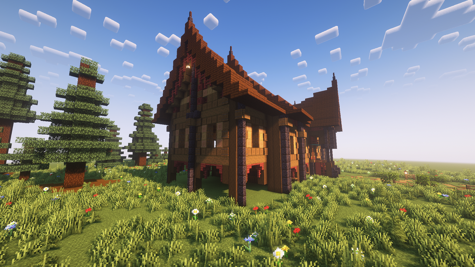 Foto kreasi rumah adat Gadang di Minecarft