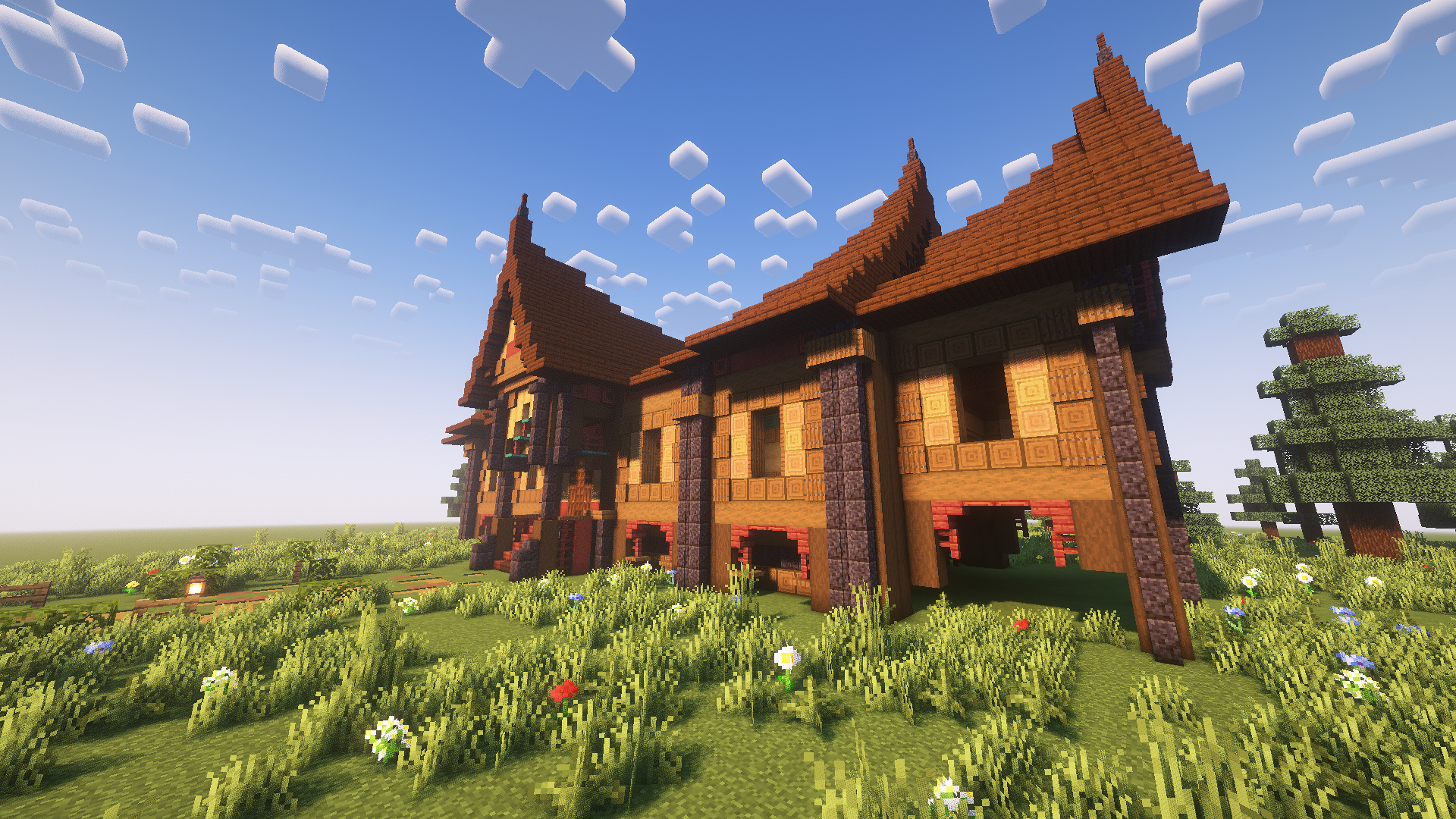 Foto kreasi rumah adat Gadang di Minecarft