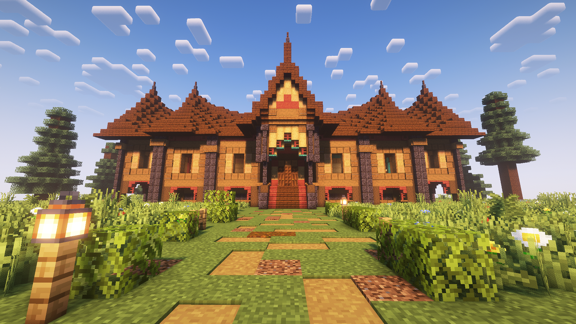 Foto kreasi rumah adat Gadang di Minecarft